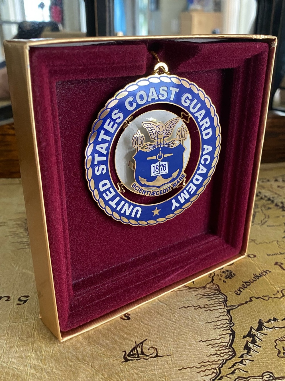 US Coast Guard Academy Ornament USCG 1876 Crest Logo Original Box - Picture 2 of 5